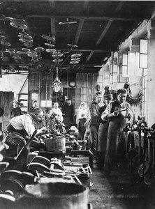 Cutlers at Work in the Workshop, France, Late 19th Century by French Photographer