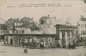 Dax - the warm water spring - source from Nebe. Postcard sent in 1913 by French Photographer