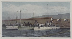 Destroyers in Toulon harbour, France