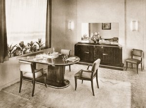Dining Room from Ensembles Mobiliers, pub. 1937 by French Photographer