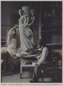 Enamelling Workshop at the Sevres Porcelain Factory, France by French Photographer