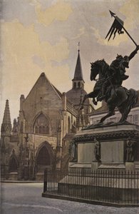 Falaise, Church of the Trinity and Statue of William the Conqueror by French Photographer