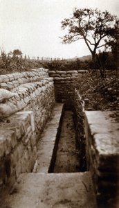 First World War (1914-1918): View of a Trench Model Lemberg Trench, Hautebraye (Oise) by French Photographer