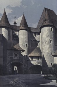 Fougeres-sur-Bievre, Castle, Courtyard Facade by French Photographer