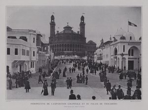 French Colonial pavilions and the Palais du Trocadero viewed from the Pont d