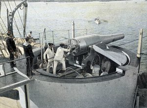 French Navy, late 19th century: Cannon exercise