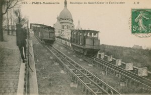 Funicular railway up Montmartre to the Sacre-Coeur in Paris