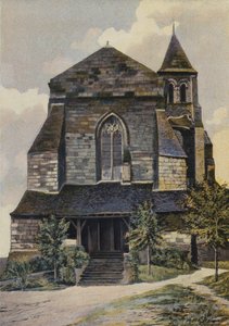 Gennes, St-Veterin Church, West View (before the restoration of the bell tower) by French Photographer