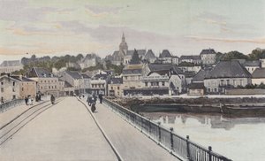 Gray, General View, Taken from the Right Bank of the Saone by French Photographer
