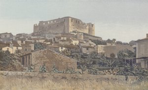 Greoulx, Ruins of the Fortified Templar Castle, S W Side by French Photographer