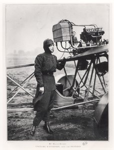 Helene Dutrieu standing beside a plane by French Photographer