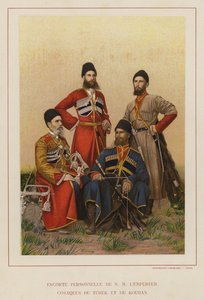 The Russian Army: Personal Escort of His Majesty the Emperor, Cossacks of the Terek and Kuban by French Photographer