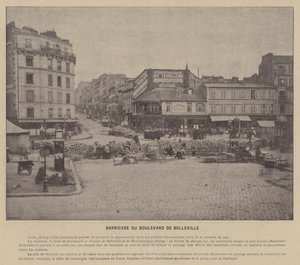 The Commune of Paris, Barricade of Boulevard De Belleville by French Photographer
