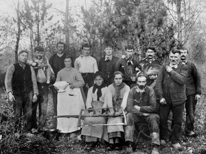 Logging Camp with Their Family by French Photographer