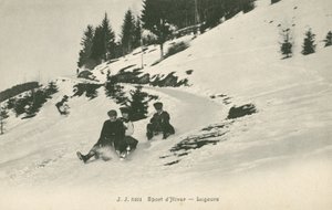 Lugers on a mountain