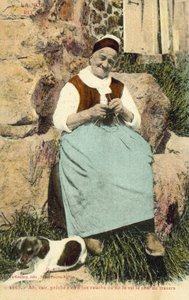 Old woman knitting