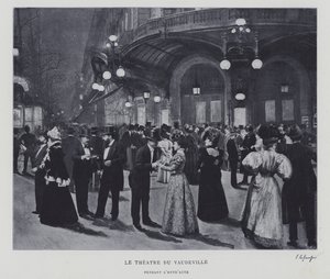 Outside the Theatre du Vaudeville, Paris, During the Interval by French Photographer