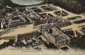 Panoramic view of the Palace and Gardens of Versailles by French Photographer