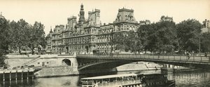 Town Hall and Arcole Bridge by French Photographer