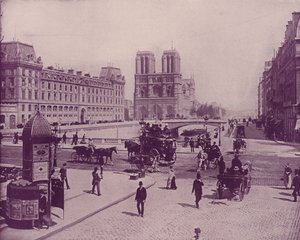 Paris: The Pont St Michel and Notre Dame by French Photographer
