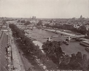 Paris: View of the Seine and City Island by French Photographer