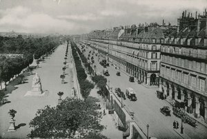 Perspective on garden of the Tuileries with the Street Rivoli by French Photographer