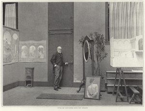 Pierre Puvis de Chavannes in His Workshop by French Photographer
