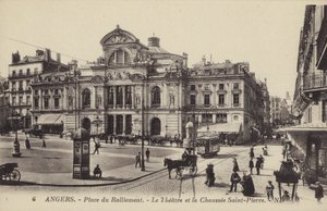 Place du Ralliement, the theatre and the Chaussee Saint-Pierre, Angers, France by French Photographer