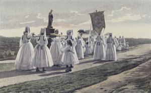 Ploare, Pardon, Procession in the Countryside by French Photographer