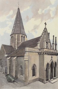 Plombieres-les-Dijon, Church, Northwest View by French Photographer