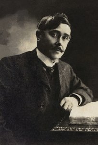 Portrait of Maurice Maeterlinck (1862-1949), playwright, essayist, French-speaking Belgian poet by French Photographer