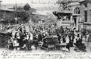 Postcard of Les Halles, Paris, Before 1914