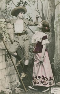 Two Girls Dressed in Costume with Cherries