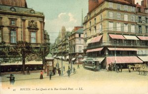 Rouen, France, The Quays, Grand Pont Street