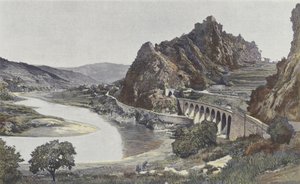 Saint-Paul-en-Cornillon, View of the Rock of Cornillon by French Photographer