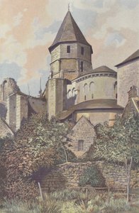 Saint-Robert, Church, Northeast View by French Photographer