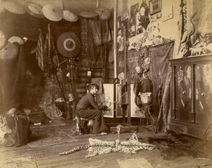 The French Painter Rochegrosse Photographed in His Studio, c.1885 by French Photographer