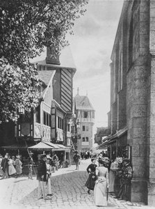 The Rue des Vieilles Ecoles and the Church of Saint Julien, in Old Paris, at the Exposition Universelle of 1900 by French Photographer