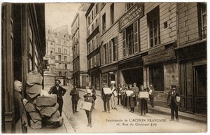 The release of newspaper sellers from the Action Francaise printing press by French Photographer
