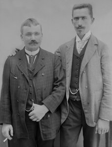 Two young men, Bourmont region in Haute-Marne, circa 1880 by French Photographer