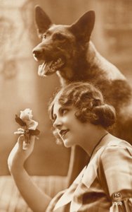 Woman with Her Dog by French Photographer