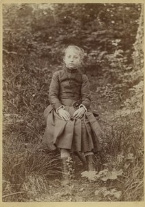 Young Girl in the Country, France, c. 1890 by French Photographer
