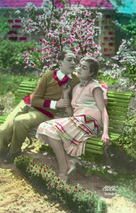 Young Man About to Kiss Girl by French Photographer