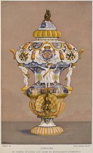 18th Century Faience Fountain with the Coat of Arms of Montmorency Luxembourg (from Dictionnaire de Lameublement et de la Decoration by Henry Havard, Volume 2) by French School