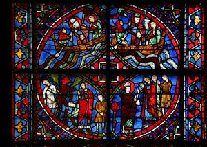 4 Panels from the St Germain Window by French School