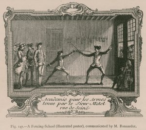 A Fencing-School (Illustrated Poster), communicated by M. Bonnardot by French School