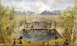 A Formal Garden with Fountains, c.1770 by French School