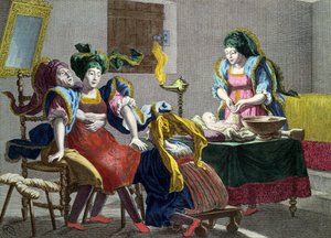 A Greek Woman from the Archipelago Giving Birth by French School