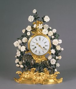 A Louis XV Clock, Vincennes/Mennecy, c.1750