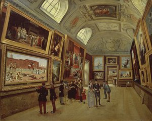 A Picture Gallery at the Musee du Luxembourg, 1883-85 by French School